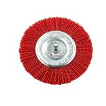 Malfah Nylon Filament Abrasive Circular Wheel Wire Brush Flat Type 75mm 3" Red Brush For Wood Working Polishing Grinding Derusting disc Brush QTY 4 PCS