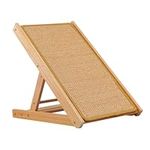 SHENGOCASE Tilted Angled Cat Sisal Scratcher Ramp, Incline Natural Wood Support, Replaceable Sisal Scratch Scratching Pad Mat, Scratching Post