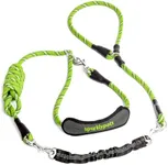 SparklyPets Multifunctional Bungee Hands Free Leash with Slip Lead – Crossbody & Waist Leash for Dog Walking Medium & Large Breeds with Detachable Slip Leash for Dogs (Green)