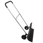 Heavy Duty Adjustable Rolling Snow Pusher With 6" Rubber Wheels