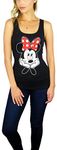 Disney Womens Minnie Mouse Hipster Graphic Racerback Tank Top, Black, X-Large