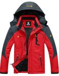 GEMYSE Men's Mountain Waterproof Ski Snow Jacket Winter Windproof Rain Jacket (Oriental Red,Medium)