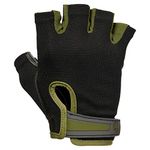 Harbinger Power Non-Wristwrap Weightlifting Gloves with StretchBack Mesh and Leather Palm (Pair), Green, X-Large (Fits 8.5-9.5 Inches)