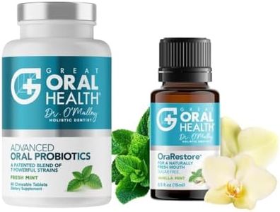 Advanced Bad Breath Treatment Duo — The Oral Probiotics Tablet & OraRestore Natural Mouth & Tooth Concentrated Oil — Dentist Formulated Mint Flavor