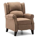 More4Homes EATON WING BACK FIRESIDE HERRINGBONE FABRIC RECLINER ARMCHAIR SOFA CHAIR RECLINING CINEMA (Herringbone Beige)