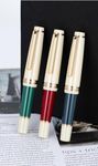 3 Pieces Jinhao 82 Fountain Pen Wine Red, Army Green and Gray Fine Nib Gold Trim with Converter Set,Mini Short Acrylic Pocket Pens