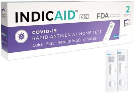 INDICAID COVID-19 Rapid Antigen Test, 1 Pack, 2 Tests Total, 4 Easy Steps & Results in 20 Minutes - Covid OTC Nasal Swab Test - HSA/FSA Reimbursement Eligible