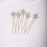 YERTTER Wedding Hair Pins Set of 5 Hair Pins Rhinestones Bridal Clip Accessories for Bride and Bridesmaids (Gold ）