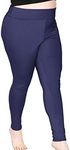 STRETCH IS COMFORT Women's Plus Size Oh So Soft Foldover Ankle Length Leggings Navy Blue X-Large