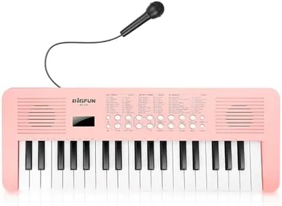Kids Keyboard Musical Toys, 37 Key Portable Electronic Piano with Microphone, Beginner's Piano Keyboard Birthday Gift for 3-8 Year Old Girls & Boys (Pink)