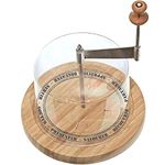 kd3160 Bistro Cheese Board with Dome 18.3 x 18.3 x 24.7 cm beige wood