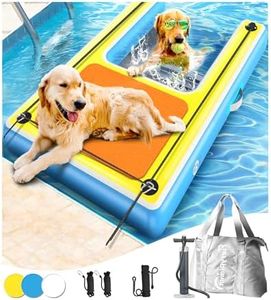 FurryPlanet Inflatable Dog Ramp,Multi-Use Dog Floats Ladder for Boat Pool Dock Lake,Non-Slip One-Piece Ramp Mesh Swimming Plank for Pup& Large Dogs Up to 240 lbs, Portable for Car Travel,Water Play