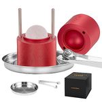 VEVOR Ice Ball Press, 2.4" Ice Ball Maker, Aircraft Al Alloy Ice Ball Press Kit for 60mm Ice Sphere, Ice Press with Tong and Drip Tray, for Whiskey, Cocktail, Bourbon, Scot on Party & Holiday, Red