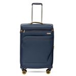 Swiss Military Mercury Series Soft Case Eight Wheel Luggage Trolley Bag with TSA-Lock, Navy, (Medium, 65cm-24 Inch)