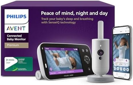 Philips Avent Premium Connected Baby Monitor, Avent's Most Advanced Baby Monitor Yet with Sleep and Breathing Monitoring via AI, Cry Translation, HD, app, SCD973/26