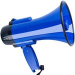 30 Watt Power Portable Megaphone Bullhorn Speaker Voice, Siren/Alarm and 240S Recording with Volume Control and Strap (Blue)