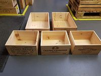 5 Pack of FRENCH Wooden Wine Box Crate for Vintage Shabby Chic Home Storage