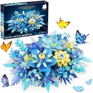 BIGEARN EDUCIRO Dried Flower Building Set (971 PCS) Botanical Collection for Adults Table or Wall Decoration Home Décor Compatible with Lego Set