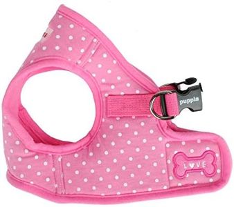Puppia Dotty Step-in Vest Dog Harness No Pull No Choke Easy Wear Training Walking for Small Dog, Large, Pink