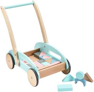 Childlike Behavior Baby Walker Push Toy - Baby Push Walker with Wheels - Push Walkers for 1 year old - Push Toy with Building Blocks for Babies, Toddler Kids - Baby Walker Toy - Step Walking Act