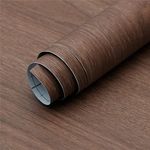 Holomey Walnut Wood Grain Contact Paper for Countertops Cabinets 16x118 inch Peel and Stick Wood Wallpaer Waterproof Removable Self-Adhesive Film Wooden Decorative Vinyl for Kitchen Drawer Shelf Liner