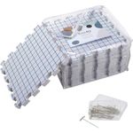 KnitIQ Blocking Mats for Knitting and Crochet Projects - Extra Thick Blocking Boards for Crochet Projects with Gridlines, 100 T-pins and Storage Bag for Knitting Supplies - Standard Set - Pack of 9