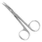 Gromed Nose Hair and Eyebrows Hair Cutting Curved Scissor | Precision for Manicure, Curved Blade| Scissor for Beard, Mustache| For facial Hair Cutting, Silver SS - Set of 1