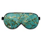 Alaska Bear Mulberry Silk Sleep Mask Luxury Cool and Lustrous Eye Cover for Sleeping Unisex (Blossom Almond)