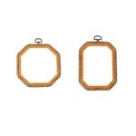 HEALLILY 2pcs Embroidery Hoop Octagon Shape Cross Stitch Hoop Ring Imitated Wood Display Frame for Art Craft Handy Sewing and Hanging