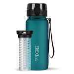 720°DGREE Sipper Water Bottle 650ml with Fruit Infuser | BPA, BPS Free | Tritan | For Adults & Kids | For Sports, Gym, Office, Workout | Smaragd Green