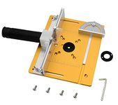 Umelee Milling Table Insert Plate, Aluminum Router Table Top with Back Fence & Angle Ruler, Universal Cutting Machine Flipboard for Woodworking Benches (Gold)