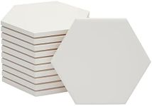 Blank White Ceramic Hexagon Coasters. Tiles for Crafts (3.7 in, 12 Pack)