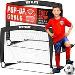 NET PLAYZ 4ftx3ft Easy Fold-Up Portable Training Soccer Goal, 36" D x 48" W x 36" H, Set of 2