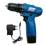 ZASH|Hypermax Cordless Drill Machine With 12V Li-Ion Rechargeable Battery 1500 Mah Led Light|10Mm Keyless Chuck|Spirit Level Indicator|Reverse Forward Switch Cordless Drill|Single Battery,Blue