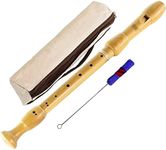 Recorders Instrument, German Recorders 8 Holes for Beginners, Baroque Recorders 3 Piece for Professional, Maple Wood F Key Alto Flute Instrument, with Cleaning Stick, Storage Bag