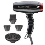 BaBylissPRO Rapido 2.0 High-Performance Professional Ionic Compact Hairdryer, Italian Designed High-Speed Digital Professional Hair Dryer with Diffuser, 2 Concentrator Nozzle, & Comb Attachments