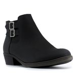 Nautica Women's Ankle Boot Dress Bootie With Side Zipper - Alara, Black-buckle, 8.5