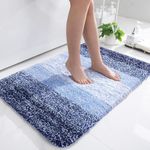 OLANLY Luxury Microfiber Bath Mat, Extra Soft and Absorbent Bathroom Mat, Non-Slip Plush Shaggy Bathroom Rug, Machine Wash Dry, Bath Rugs for Bathroom Floor, Tub and Shower, 24x36, Navy