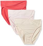 Warners Women's Allover Breathable Hi-Cut Panty, Sun Kissed Coral/Rosewater/Pearled Ivory, Medium