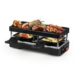 Saenchue 2-Person Raclette Table Grill - Indoor Non-stick Electric Grill Griddle - Series Connection Contact Grill up to 4 Grills, 2 Paddles Included, 2 Packs, BC-02