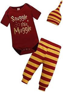 Symphonyw Body y pantalones a rayas Snuggle This Muggle para bebés y niñas con sombrero
