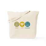 CafePress Peace Love Sonograms Tote Bag Natural Canvas Tote Bag, Reusable Shopping Bag