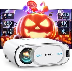 [AI Auto Focus+Auto Lens Cap] Videoprojecteur WiFi Bluetooth, 28000L 850ANSI Retroprojecteur 4K Supporte, Jimveo 1080P Full HD Projecteur Portable, Auto 4P/6D Keystone Correction, 50% Zoom Home Cinéma