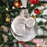 Memorial Christmas Hanging Ornament Clear Feather Ball, I Have an Angel in Heaven I Call Him Uncle in Memory of Loved One Sympathy Gifts with Silk Ribbon & Red Gift Box