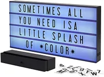 My Cinema Lightbox - XXL Cinema Light Box, 24" x 12" - 3 Modes Light Up Letter Board Sign with 160 Letters, Numbers and Sign - White LED Light, RGB and Color Freeze Mode Light up Signs for Wall Decor