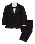 Nautica Baby Boy's Tuxedo Set with Jacket, Pant, Shirt, and Bow Tie, Black, 18M