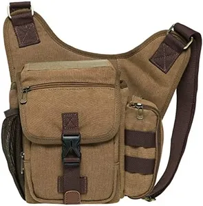 Men's Waist Bag Traveling Hiking Hip Bag Tactical Drop Leg Bag by KAUKKO (3-4-KHAKI)