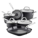 KitchenAid 80129 Hard Anodized Induction Nonstick Cookware Pots and Pans Set, Aluminum, Matte Black