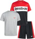 Reebok Boys' Active Shorts - 2 Pack Athletic Performance Dry Fit Gym Basketball Shorts (S-XL), Black Cationic/Grey, 5