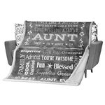 Aunt Blanket Gifts for Aunts from Niece, Nephew for Mothers Day, Birthday - Plush Soft Throw Blanket Filled with Words of Gratitude 153x127 cm (Grey, Sherpa)